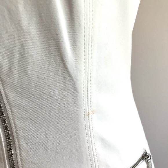 White Bebe Zipper Mini Dress w/ Cutout - Size 2 - Picture 4 of 8